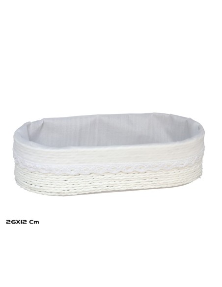 CESTA AZKAR BLANCO OVAL. 26X12X7CM