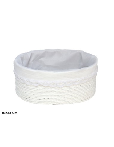 CESTA AZKAR BLANCO OVAL. 18X13X8CM