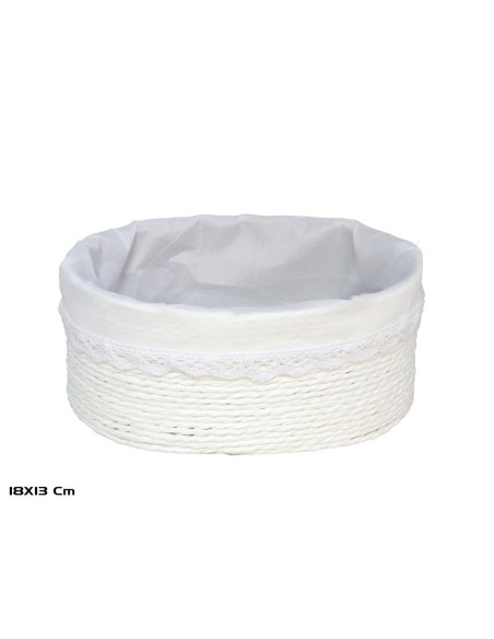 CESTA AZKAR BLANCO OVAL. 18X13X8CM
