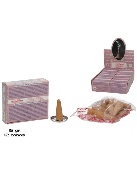 INCIENSO 15G 12 CONOS SATYA POSITIVE VIBES