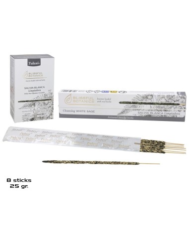 INCIENSO 25G 8 STICKS TULASI CLEASING WHITE SAGE