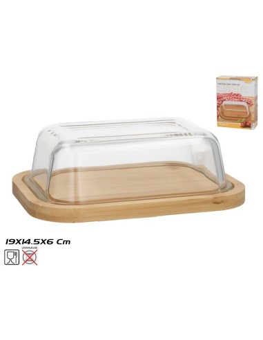 TARTERA C/ TAPA CRISTAL 19X14.5X6CM