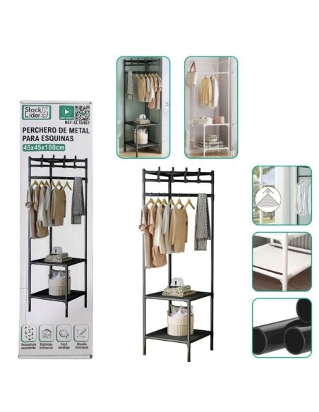 SL10461 PERCHERO METAL ESQUINAS 45X45X180