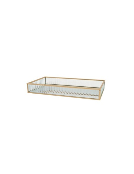 BANDEJA DECORACION CRISTAL METAL 30X15X4
