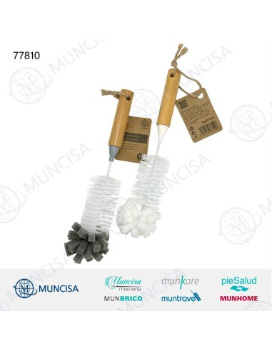 CEPILLO LIMPIABIBERON CON ESPONJA MANGO BAMBÚ