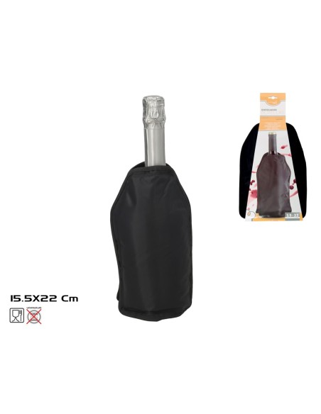 ENFRIADOR BOTELLAS NEGRO 15,5X22CM
