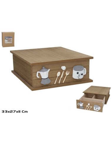 CAJA MADERA REGALO MANHOLU 33X27X11CM