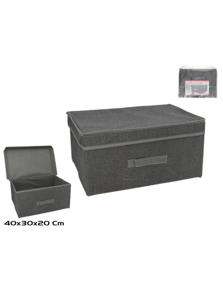 CAJA TELA C/ASA LONDON 40X30X20CM