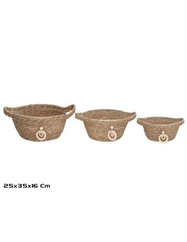 SET 3 CESTAS LUNA  25X13X18CM