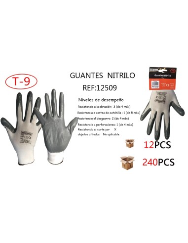 GUANTES POLIESTER NITRILO T-9