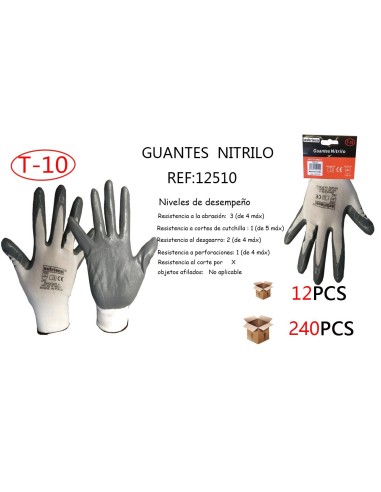 GUANTES POLIESTER NITRILO T-10