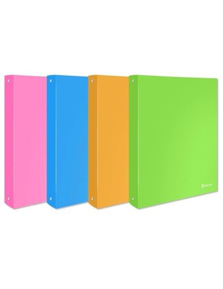 CARPETA PP 4 ANILLAS 25MM NEON