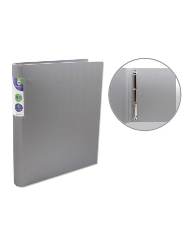 CARPETA PP A4 4A-25 LOMO REDONDO NEON GRIS