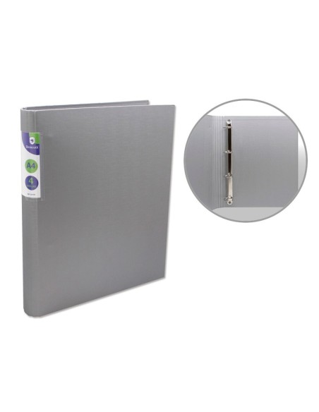 CARPETA PP A4 4A-25 LOMO REDONDO NEON GRIS