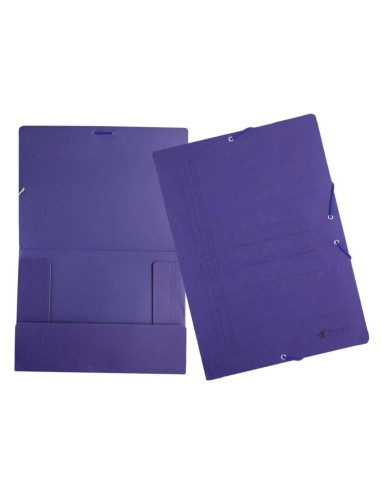 CARPETA CARTON GOMAS Y SOLAPAS Fº AZUL