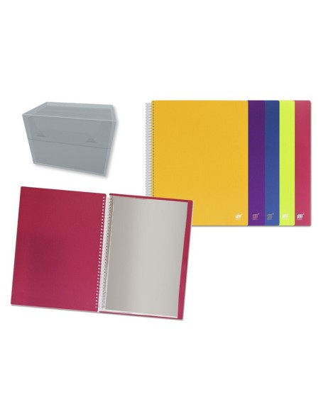 PP CARPETA 20 FUNDAS C/ ESPIRAL PP SURTIDA