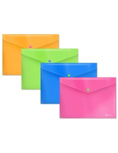 SOBRE PORTADOCUMENTOS A4 NEON C/BOTÓN