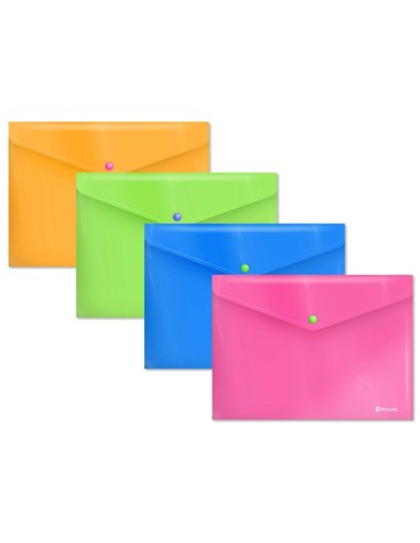 SOBRE PORTADOCUMENTOS A4 NEON C/BOTÓN