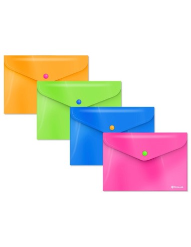 SOBRE PORTADOCUMENTOS A5 NEON C/BOTÓN