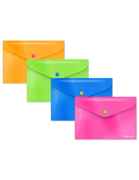 SOBRE PORTADOCUMENTOS A5 NEON C/BOTÓN