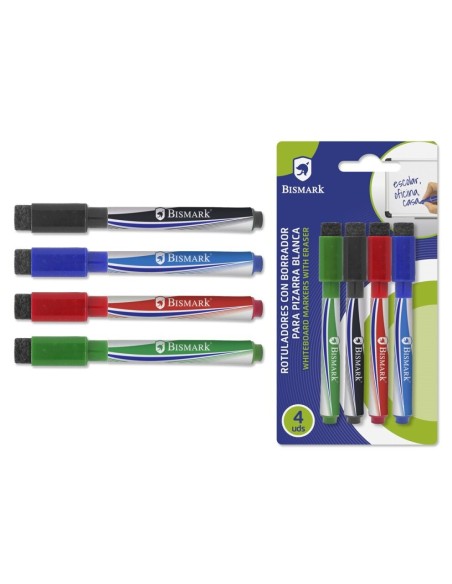 SET 4 ROTULADORES PIZARRA CON BORRADOR