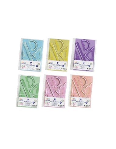 SET 4 REGLAS PASTEL C/FUNDA PORTADORA MULTITALADRO