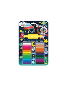 PLASTILINA 24 COLORES C/MOLDES ESPACIAL