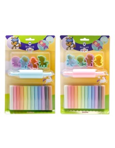 PLASTILINA PASTEL 12 COLORES C/ MOLDES FAIRY TALE