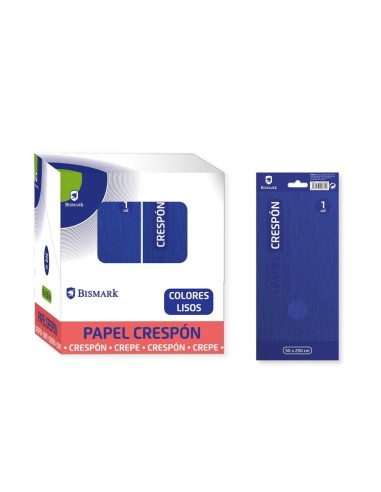 PAPEL CRESPON AZUL MARINO. 50x250MM
