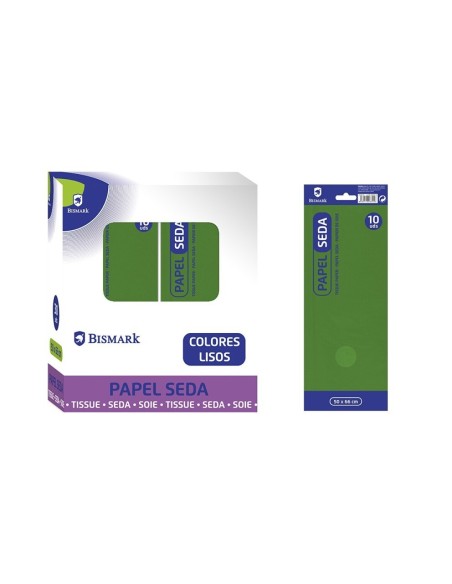 PAPEL SEDA LISO VERDE OSCURO. BOLSA 10 H
