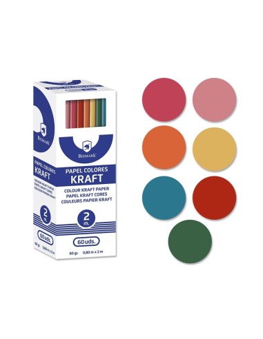 PAPEL KRAFT COLORES ROLLO 2 METROS X 0,8