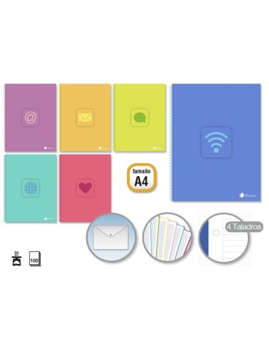 CUADERNO TRENDING TAPA UV A4 100H. 90 GRS CUAD