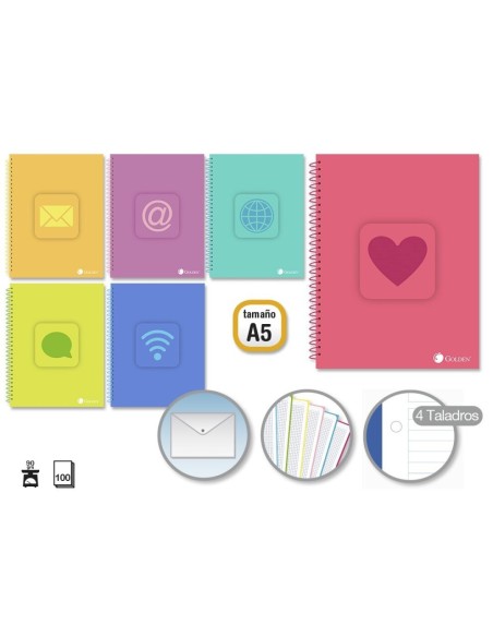 CUADERNO TRENDING TAPA UV A5 100H. 90 GRS CUAD