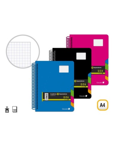 GOLDEN CUADERNO T.P. A4 160 H.90 GRS 4 SEP. CUA