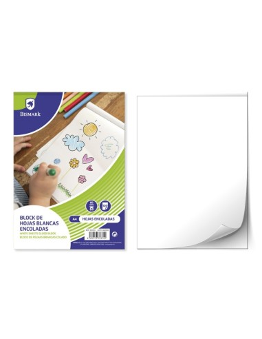 BLOCK DE 100 HOJAS BLANCAS A4 80 GRMS ENCOLADAS