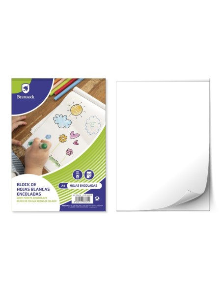 BLOCK DE 100 HOJAS BLANCAS A4 80 GRMS ENCOLADAS