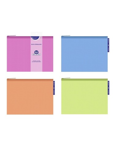 SOBRE PORTADOCUMENTOS EVA NEON ZIPPER A4