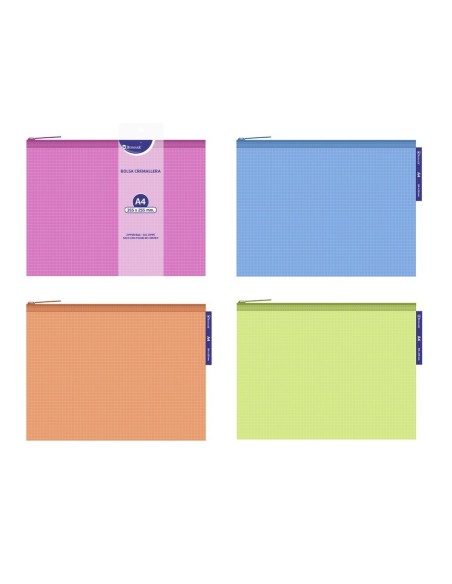 SOBRE PORTADOCUMENTOS EVA NEON ZIPPER A4