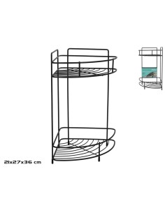 ESTANTERIA ESQUINERA 2 ALTURAS 21X21X36 NEGRA
