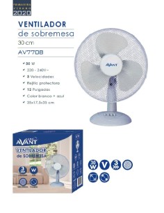 VENTILADOR AVANT SOBREMESA 30CM 12" 30W