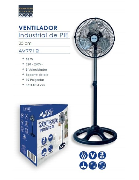 VENTILADOR INDUSTRIAL AVANT 10" 35W