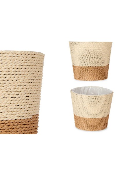MACETERO CUERDA 15X14CM MARRON NATURAL