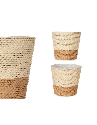 MACETERO CUERDA 12,5X12CM MARRON NATURAL
