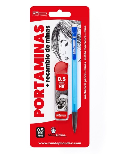 PORTAMINAS CON MINAS 2.0MM AZUL