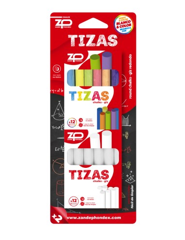 TIZAS BLANCAS Y COLORES 2 CAJITAS