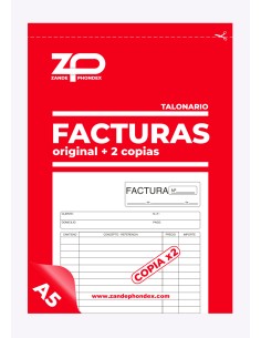 TALONARIO FACTURA A6 2 COPIAS
