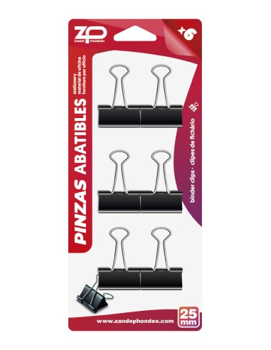 B/ 6 PINZA ABATIBLE 25mm