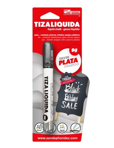 ROTULADOR  TIZA LIQUIDA 8GR PLATA