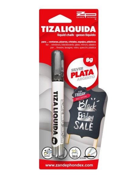 ROTULADOR  TIZA LIQUIDA 8GR PLATA