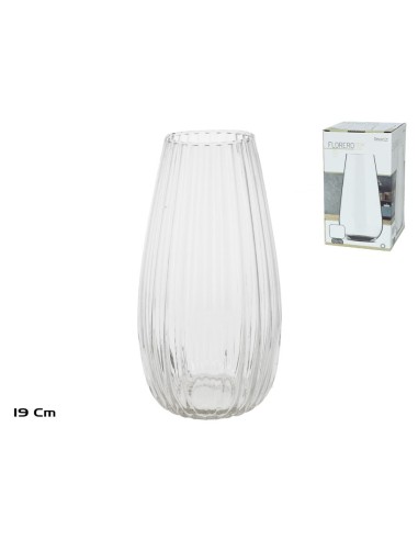 FLORERO STONE ESTRIADO 19 CM